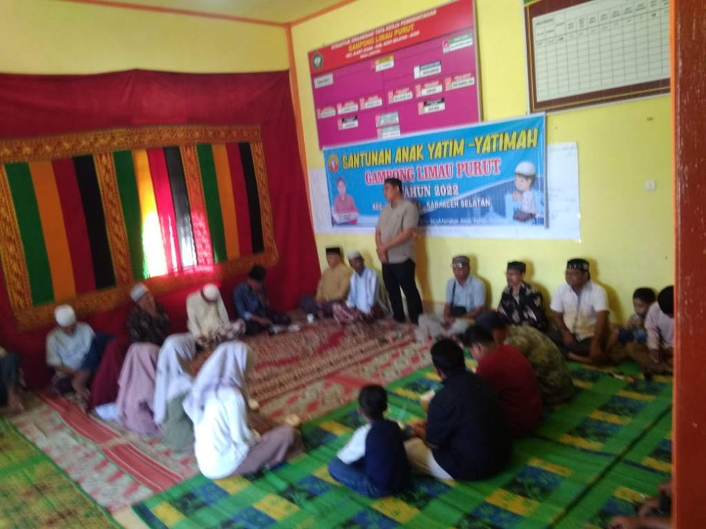 Acara Santunan Anak Yatim Tahun 2022 Desa Limau Purut Kecamatan Kluet Utara Kabupaten Aceh Selatan